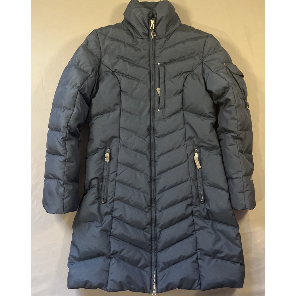 Eddie Bauer Quilted Down Coat Women's XS Blue Puffer Parka Quilted Jacket‎ Zip